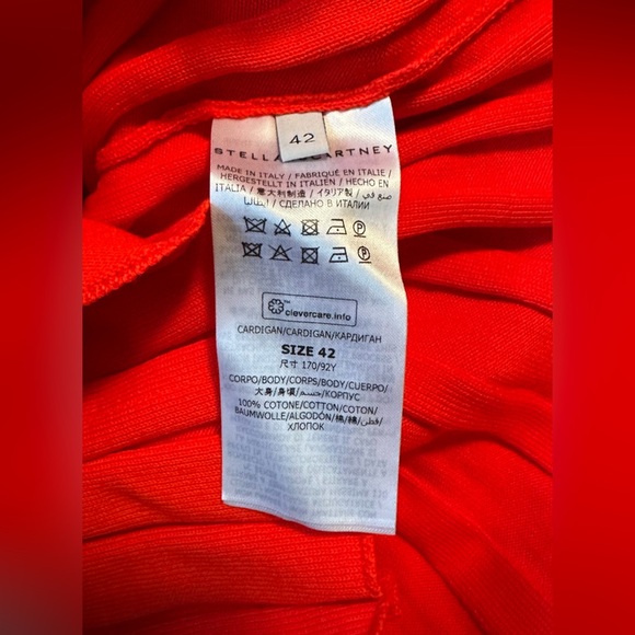 NWT Stella McCartney Wide Rib Knit Cotton Red Top and Midi Skirt Set 42 - Picture 16 of 16